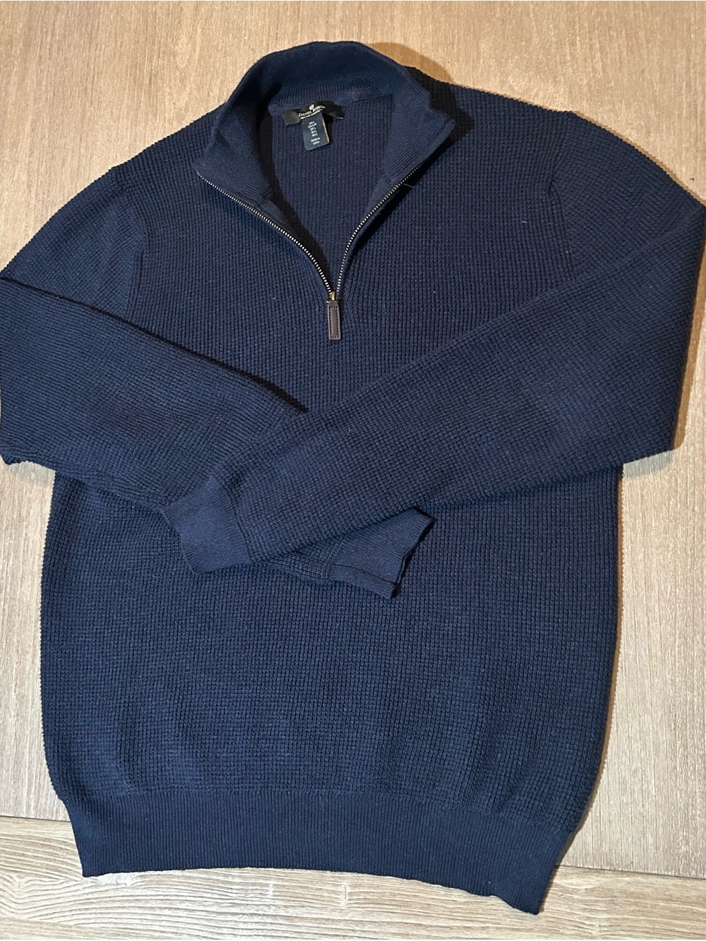 Daniel Bishop Navy Blue Quarter-Zip Sweater Size L